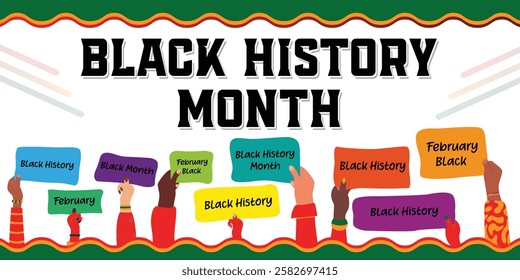 Black History Month banner Black history month celebrate. Vector illustration design graphic Black history month stock illustration