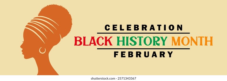 Black History Month banner. Black History Month celebration Banner Vector. Cartoon Vector Illustration for Poster, Banner