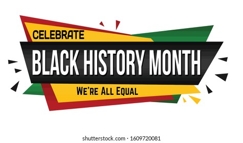 Black history month banner design on white background, vector illustration