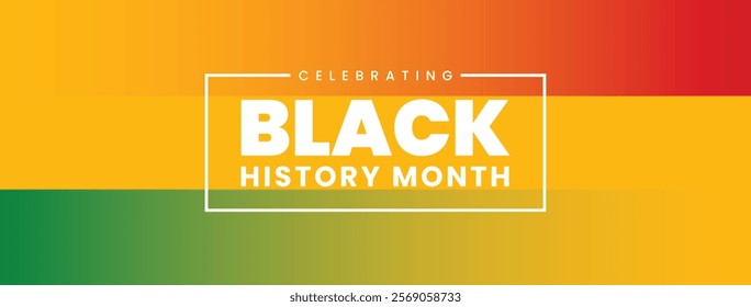 Black history month. Banner design with Black History Month teks. Celebrated annually in February in the United States and Canada, in October in the United Kingdom. Vector illustration