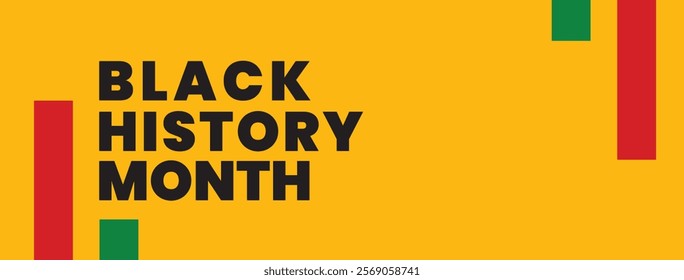 Black history month. Banner design with Black History Month teks. Celebrated annually in February in the United States and Canada, in October in the United Kingdom. Vector illustration