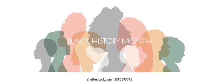Black History Month banner. Flat vector illustration.