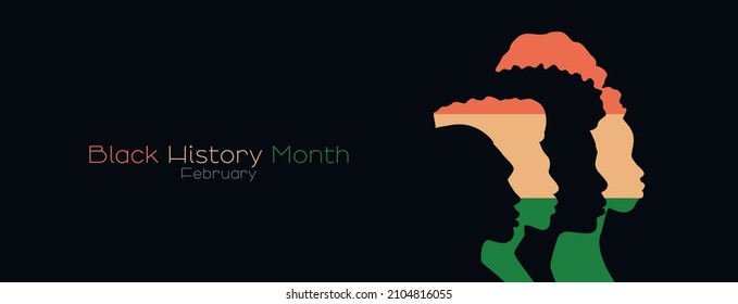 Black History Month banner. Flat vector illustration.