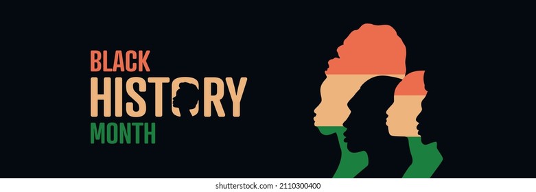 Black History Month banner. Flat vector illustration.