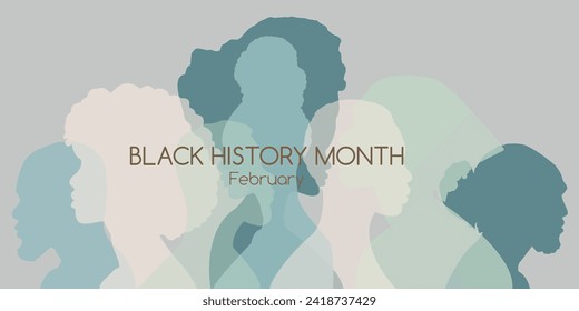 Banner del Mes de la Historia Negra. Ilustración vectorial plana.