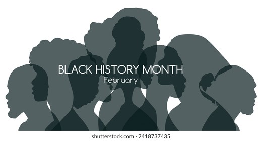 Banner del Mes de la Historia Negra. Ilustración vectorial plana.