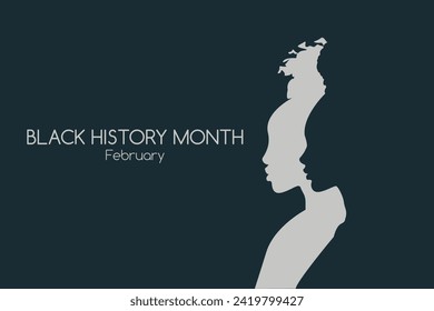 Black History Month banner. Flat vector illustration.