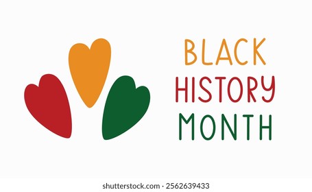 Black history month banner flat template for background, banner, card, poster