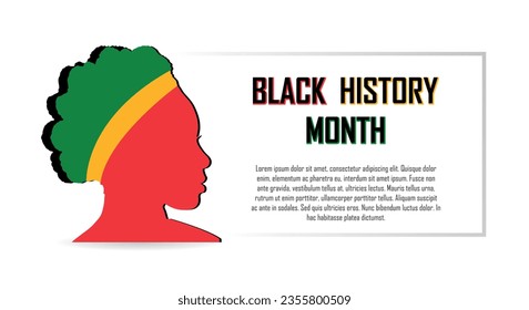 Black history month banner, geometric abstract design, African American history celebration, gain equality, stop violence and discrimination, peoples unity, human rights awareness, copy space for text