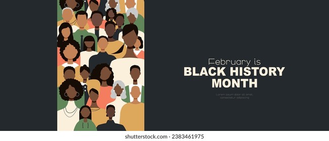 Black History Month banner. Modern design.