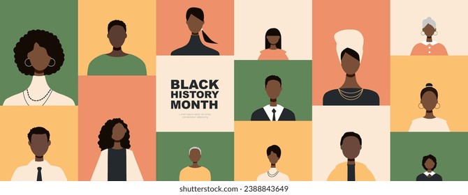 Black History Month banner. Modern colour design.