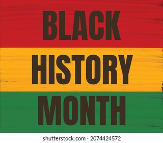 Black History Month banner. Pan African flag artistic hand drawn paint background for banner, postcard, flyer vector design.