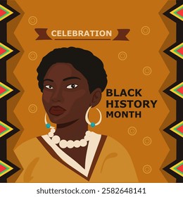 black history month banner post vector illustration