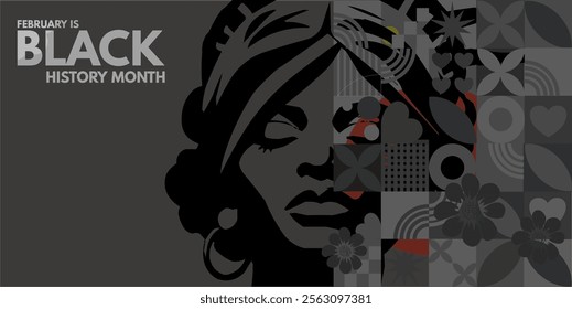 Black History Month - banner, poster vector illustration