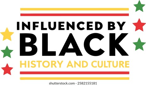 Black History Month banner, poster, template with flag and fist hand icon on white background. Black history month logo, sticker, label, tag for Africa American