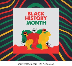 Black history month banner templates. Bold text with eye-catching designs for banner, poster, and social media post . Celebrate African American history in February.