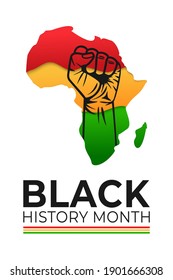 Black History Month banner. Vector illustration of design template for national holiday poster or card. Annual celebration in february in USA and Canada, october in UK