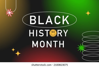 Black History Month banner. Vector illustration of design template for national holiday poster or card. Annual celebration in february in USA and Canada, october in UK.