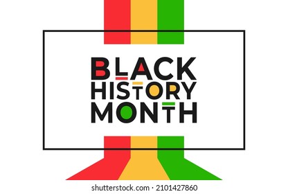 Black History Month banner. Vector illustration of design template for national holiday poster or card. Annual celebration in february in USA and Canada, october in UK.