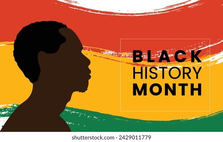 Black History Month banner. Vector illustration of design template for national holiday poster or card