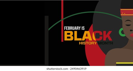 Black history month banner - vector illustration