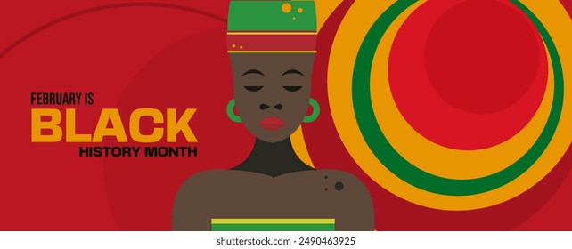Black history month banner - vector illustration