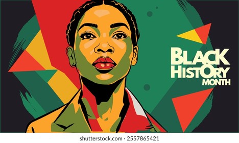 Black history month banner. Vector illustration
