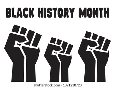 Black History Month BLM fists vector illustration