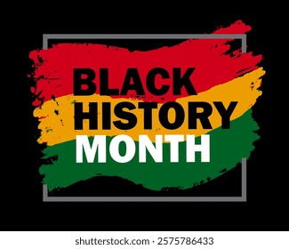 Black history month celebrate african flag background drawn art brush Vector stock illustration