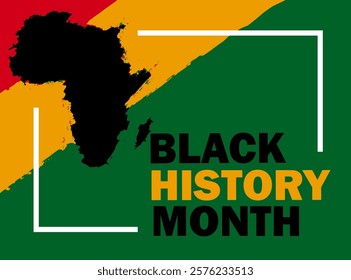 Black history month celebrate african maps with flag background Vector stock illustration