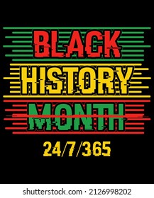 El mes de la historia negra se celebra. gráfico de diseño de ilustración vectorial Modelo de impresión de diseño T-Shirt del mes de historia negra.