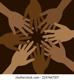 Black history month celebrate. vector illustration design graphic Black history month. unity hands vector illustration symbol.