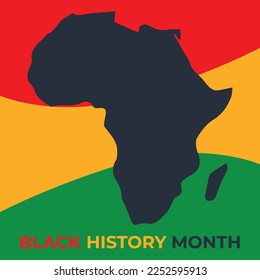 Black history month celebrate. vector illustration design graphic Black history month.  African American History. Celebrated annually. social media Poster background. Africa map background.