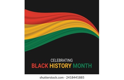 El mes de la historia negra se celebra. Gráfico de diseño de ilustración vectorial Mes de historia negra. badge, Black History month creative design para anuncios de medios sociales, febrero.