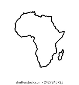 Black history month celebrate. vector outline illustration. design graphic.  Contour map of Africa