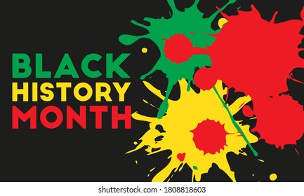 Black History Month. Celebrated annually in February in the USA and Canada, October in Great Britain . Background, poster, greeting card, banner design. Vector EPS 10.