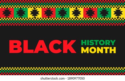 Black History Month. Celebrated annually in February in the USA and Canada, October in Great Britain . Background, poster, greeting card, banner design. Vector EPS 10.