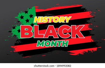 Black History Month. Celebrated annually in February in the USA and Canada, October in Great Britain . Background, poster, greeting card, banner design. Vector EPS 10.