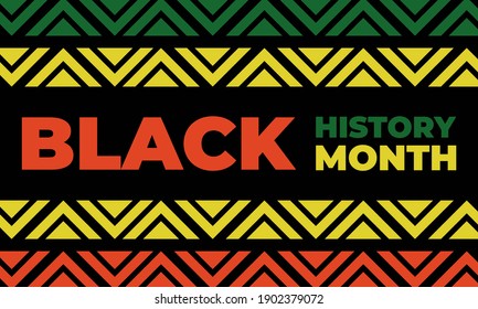 Black History Month. Celebrated annually in February in the USA and Canada, October in Great Britain . Background, poster, greeting card, banner design. Vector EPS 10.