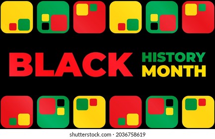 Black History Month. Celebrated annually in February in the USA and Canada, October in Great Britain . Background, poster, greeting card, banner design. Vector EPS 10.