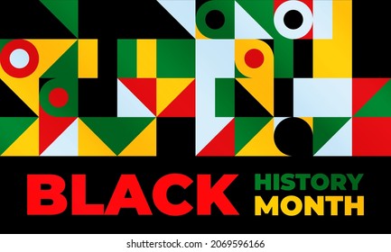 Black History Month. Celebrated annually in February in the USA and Canada, October in Great Britain . Background, poster, greeting card, banner design. Vector EPS 10.