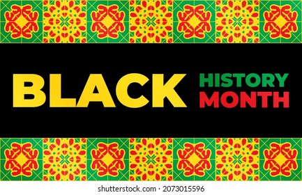 Black History Month. Celebrated annually in February in the USA and Canada, October in Great Britain . Background, poster, greeting card, banner design. Vector EPS 10.