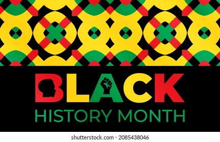 Black History Month. Celebrated annually in February in the USA and Canada, October in Great Britain . Background, poster, greeting card, banner design. Vector EPS 10.