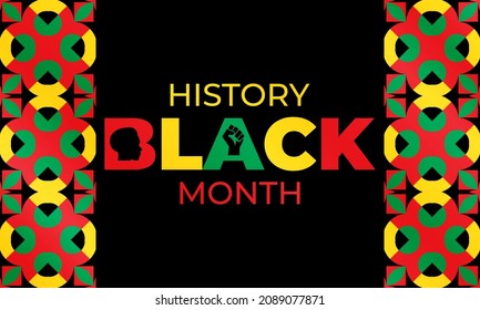Black History Month. Celebrated annually in February in the USA and Canada, October in Great Britain . Background, poster, greeting card, banner design. Vector EPS 10.