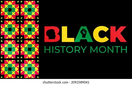 Black History Month. Celebrated annually in February in the USA and Canada, October in Great Britain . Background, poster, greeting card, banner design. Vector EPS 10.