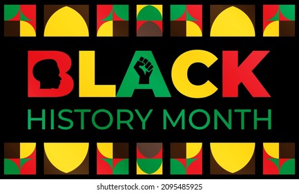 Black History Month. Celebrated annually in February in the USA and Canada, October in Great Britain . Background, poster, greeting card, banner design. Vector EPS 10.