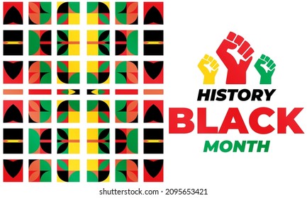 Black History Month. Celebrated annually in February in the USA and Canada, October in Great Britain . Background, poster, greeting card, banner design. Vector EPS 10.