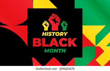 Black History Month. Celebrated annually in February in the USA and Canada, October in Great Britain . Background, poster, greeting card, banner design. Vector EPS 10.