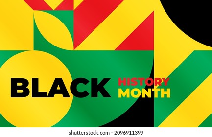 Black History Month. Celebrated annually in February in the USA and Canada, October in Great Britain . Background, poster, greeting card, banner design. Vector EPS 10.