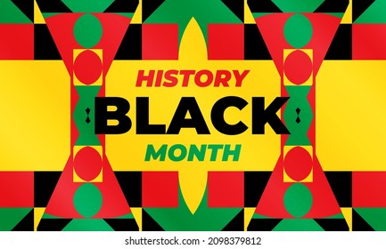 Black History Month. Celebrated annually in February in the USA and Canada, October in Great Britain . Background, poster, greeting card, banner design. Vector EPS 10.
